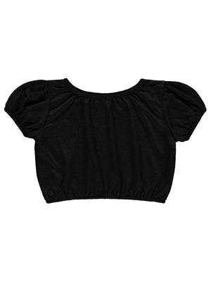 Civil Girls Jakarlı Gipeli Süprem 10-13 Yaş Tişört - Siyah