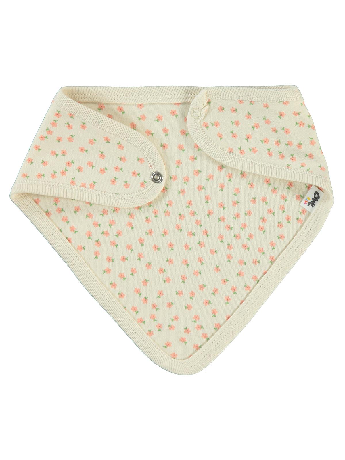 Civil Baby Mini Çiçek Empirme Mama Önlüğü - Beyaz