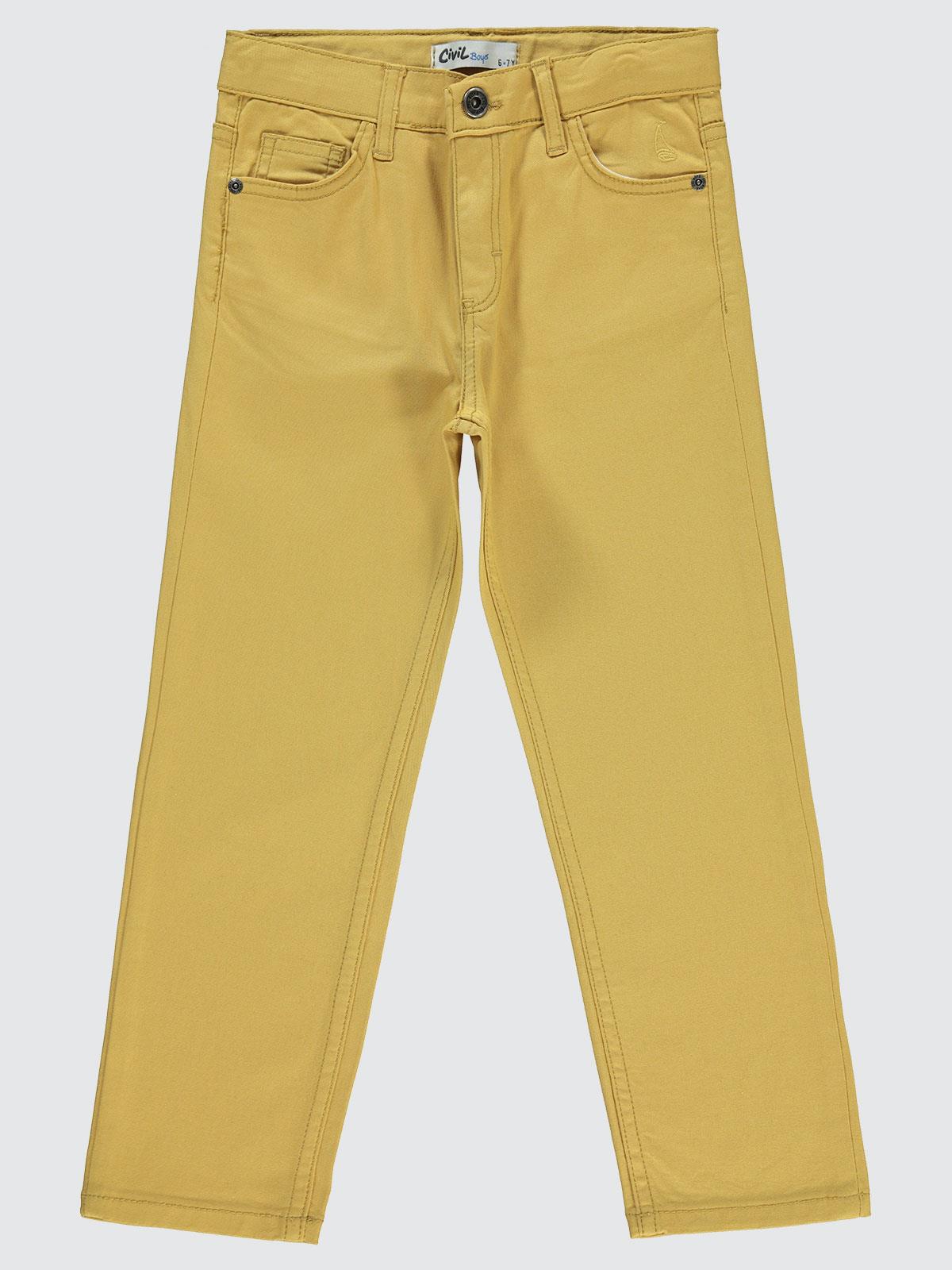 Civil Boys Yelkenli Nakışlı 6-9 Yaş Pantolon - Hardal
