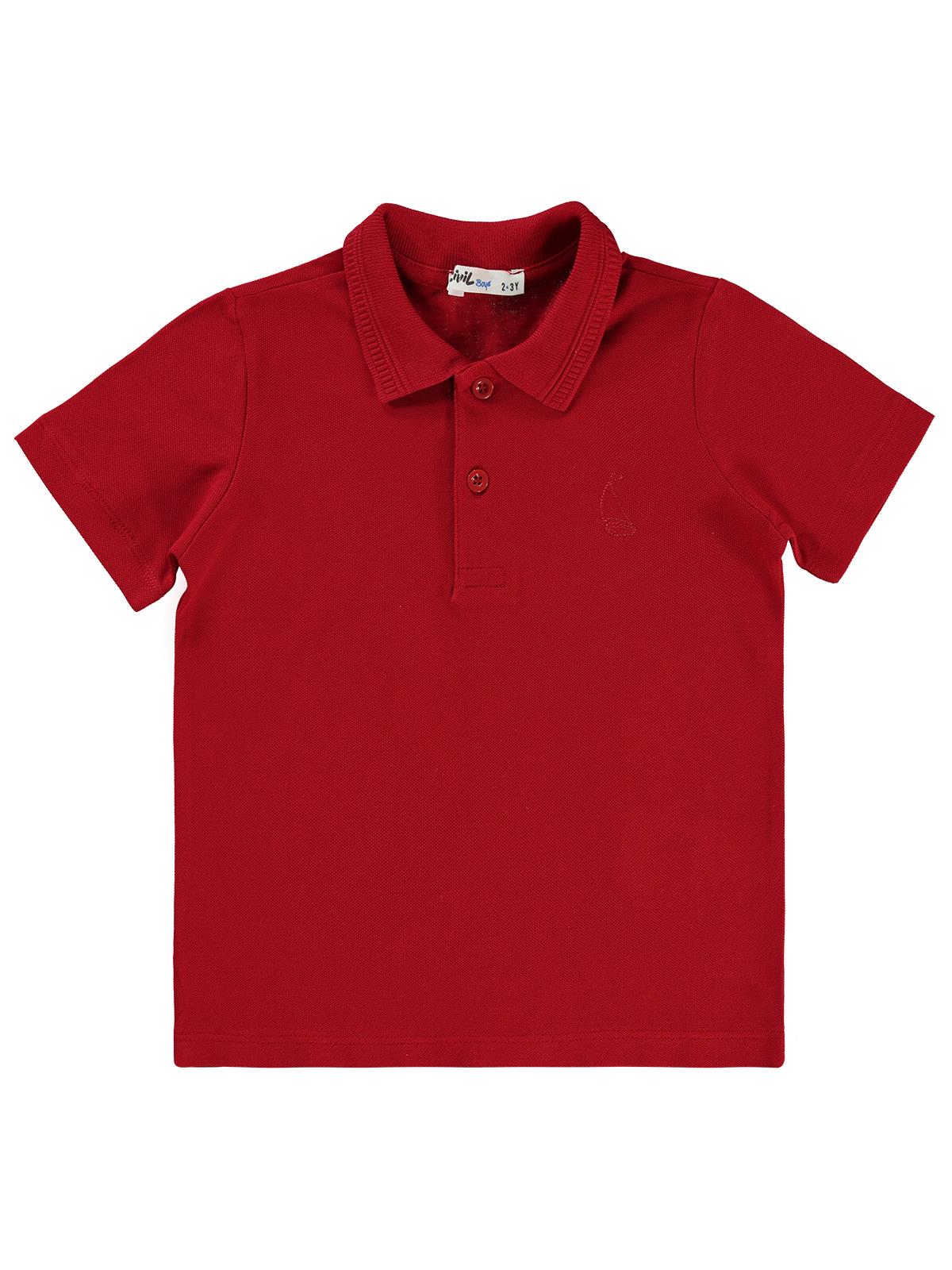 Civil Boys Yelken Nakışlı Lakos 2-5 Yaş Tişört - Kırmızı