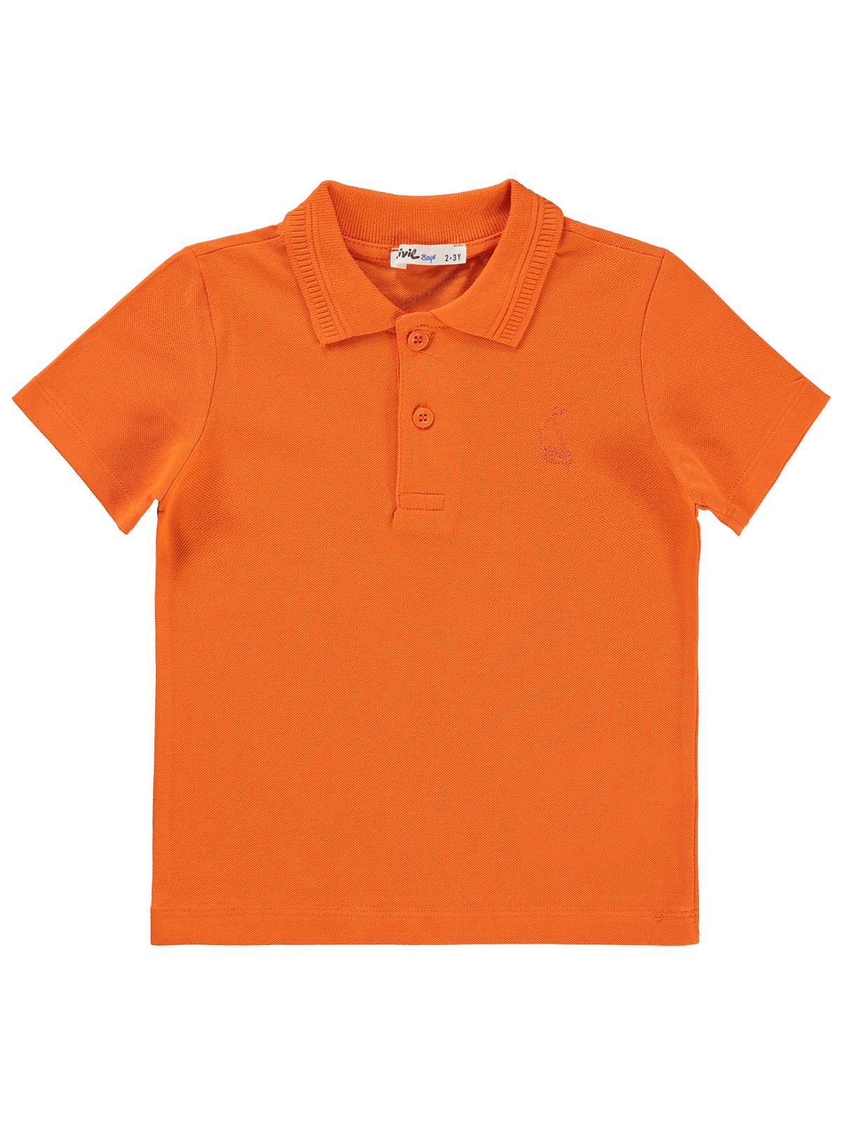 Civil Boys Yelken Nakışlı Lakos 2-5 Yaş Tişört - Turuncu