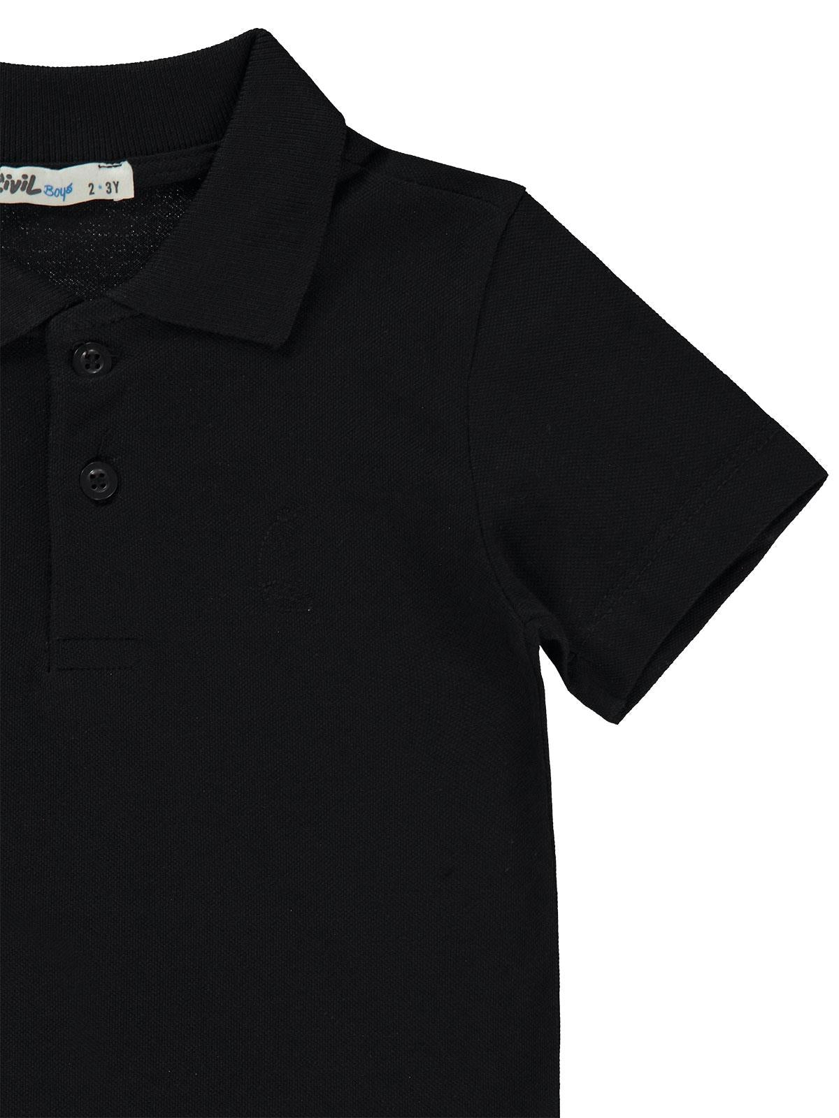 Civil Boys Yelken Nakışlı Lakos 2-5 Yaş Tişört - Siyah