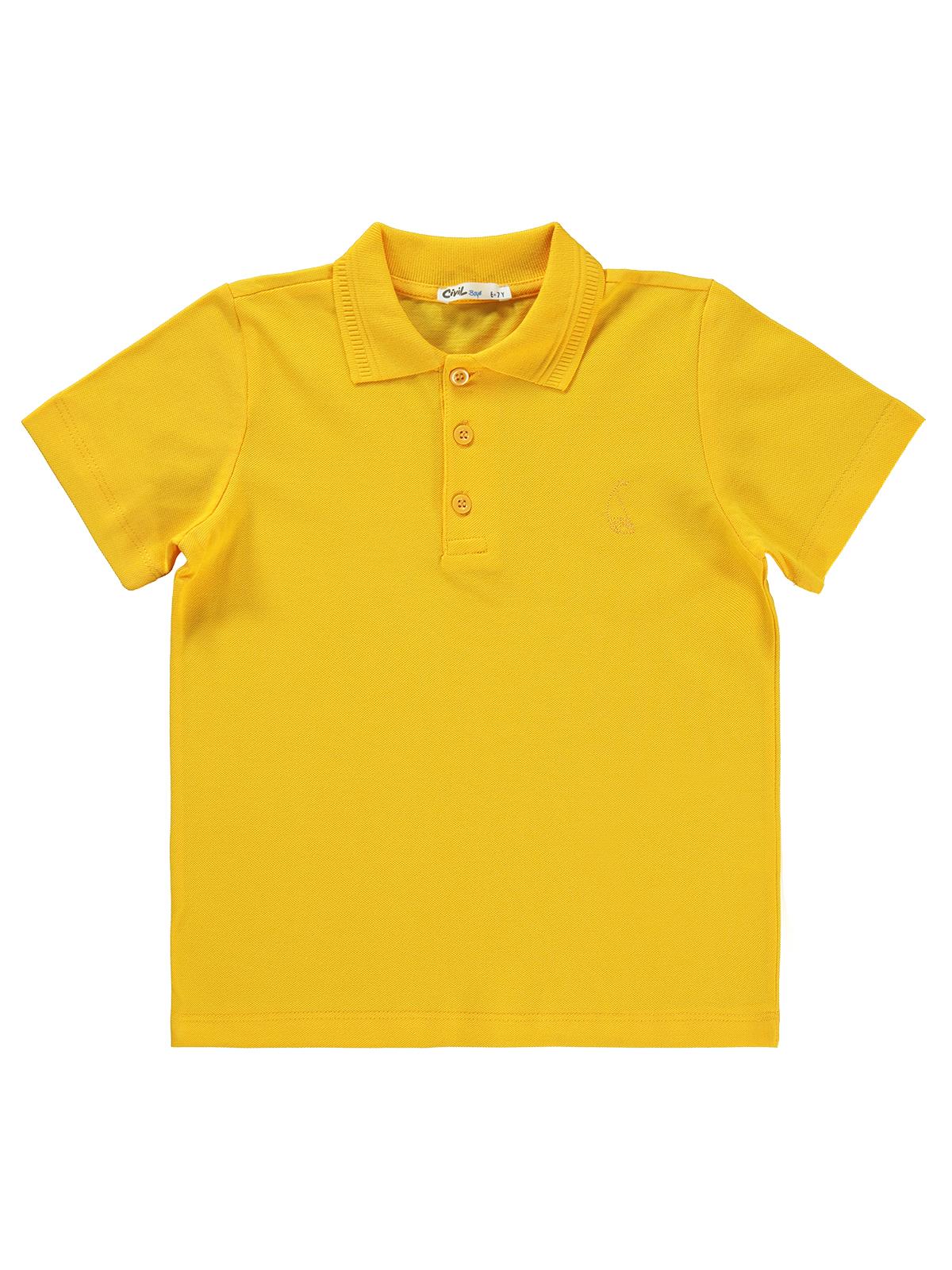 Civil Boys Yelken Nakışlı Lakos 6-9 Yaş Tişört - Sarı