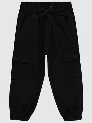 Civil Boys Bel Paça Lastikli Kargo Cepli 2-5 Yaş Pantolon - Siyah