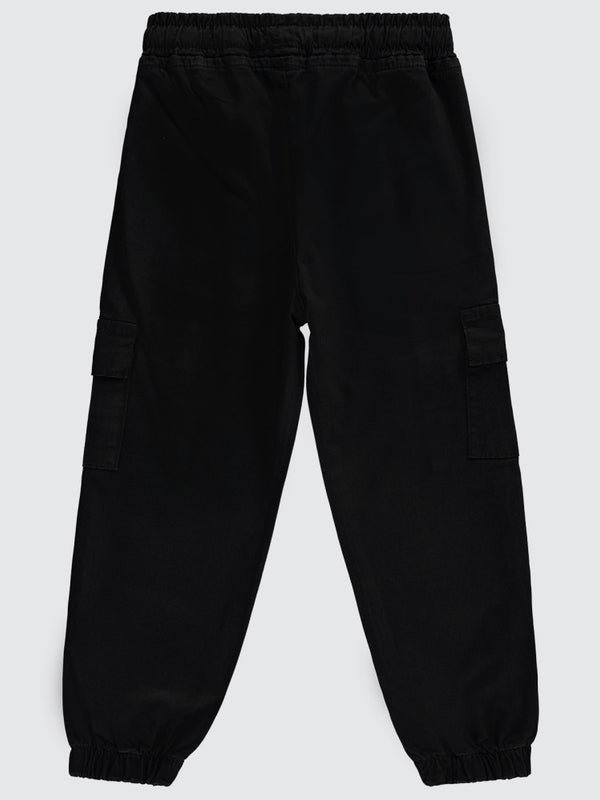 Civil Boys Bel Paça Lastikli Kargo Cepli 6-9 Yaş Pantolon - Siyah