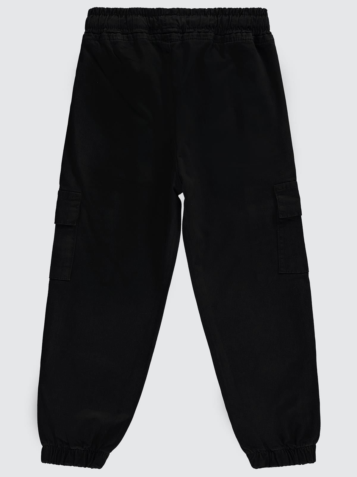 Civil Boys Bel Paça Lastikli Kargo Cepli 6-9 Yaş Pantolon - Siyah