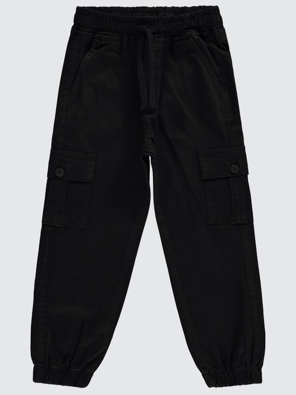 Civil Boys Bel Paça Lastikli Kargo Cepli 6-9 Yaş Pantolon - Siyah