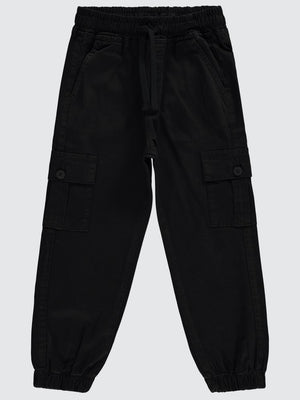 Civil Boys Bel Paça Lastikli Kargo Cepli 6-9 Yaş Pantolon - Siyah