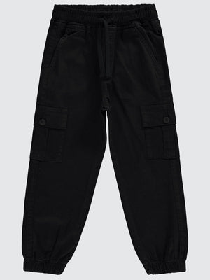Civil Boys Bel Paça Lastikli Kargo Cepli 6-9 Yaş Pantolon - Siyah