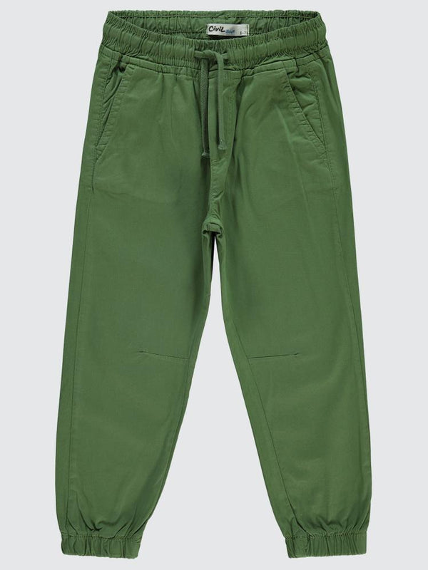 Civil Boys Bel Paça Lastikli Düz 6-9 Yaş Pantolon - Haki