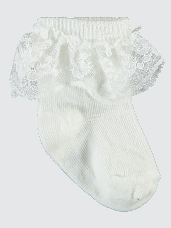 Civil Baby Dantel Aksesuarlı 6-18 Ay Bebek Çorap Set - Ekru
