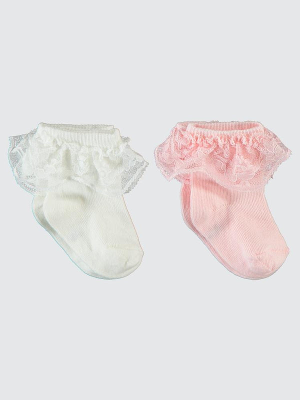 Civil Baby Kız Bebek 2'li Çorap Set 6-18 Ay  - Ekru