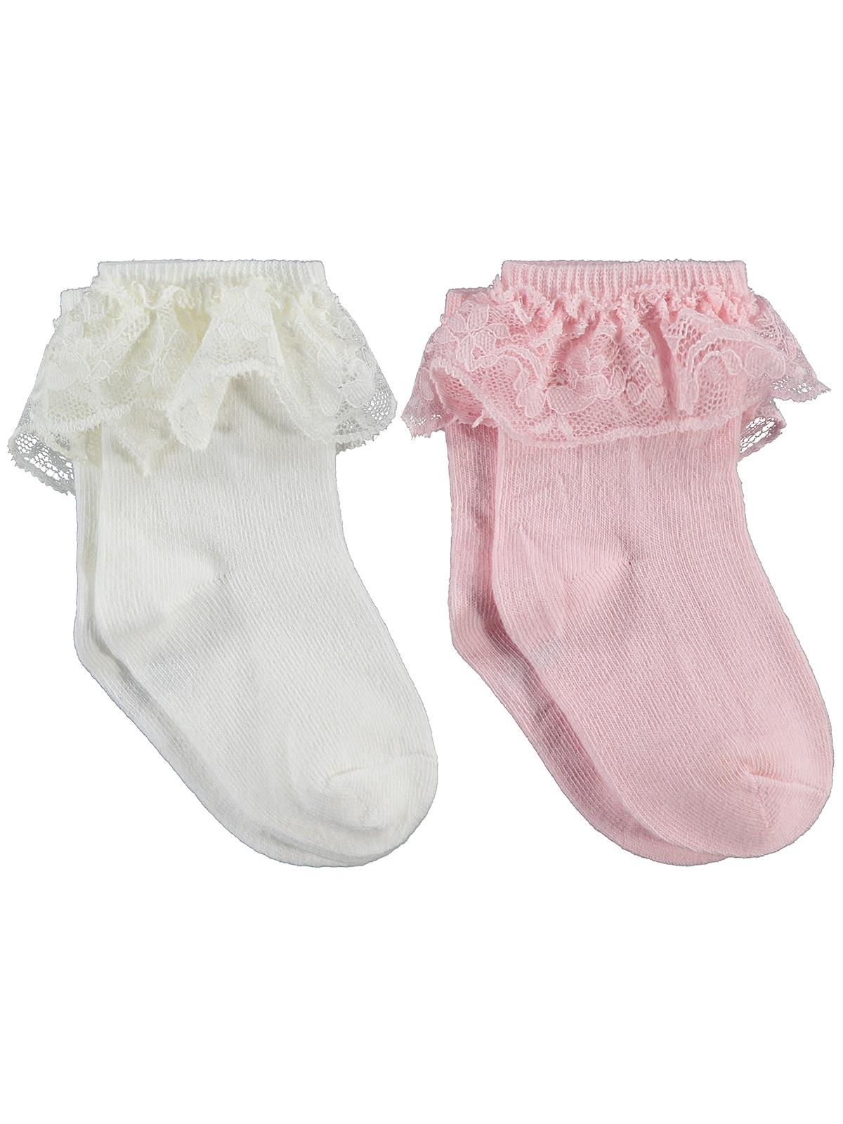 Civil Baby Kız Bebek 2'li Çorap Set 6-  - Ekru
