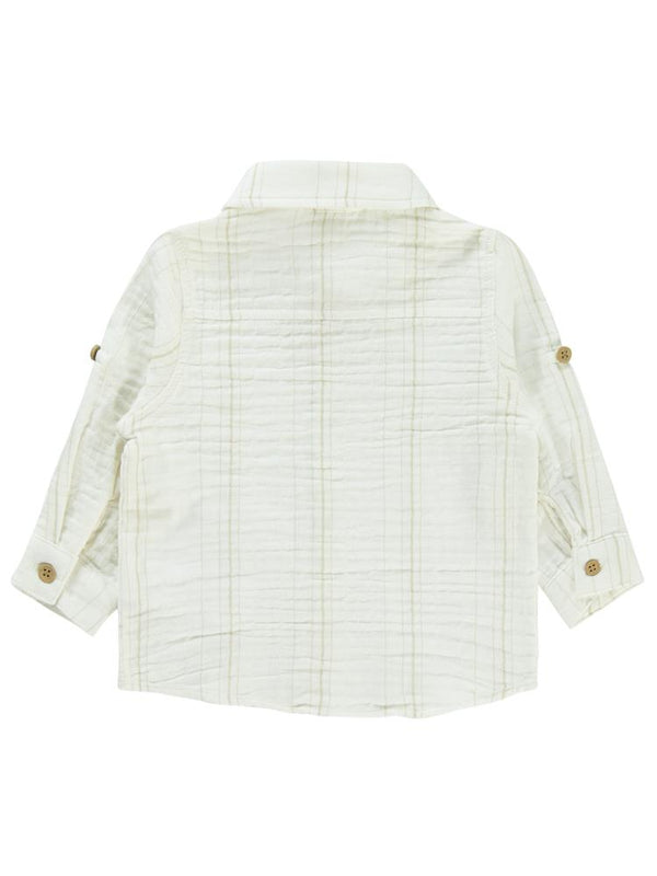 Civil Baby Çizgili Müslin 6-18 Ay Gömlek - Kahverengi