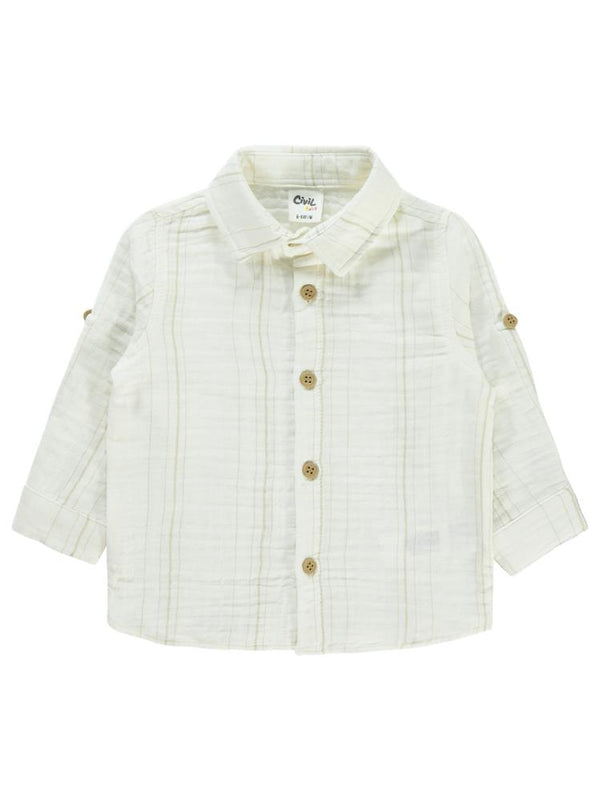Civil Baby Çizgili Müslin 6-18 Ay Gömlek - Kahverengi