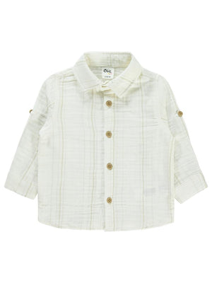 Civil Baby Çizgili Müslin 6-18 Ay Gömlek - Kahverengi