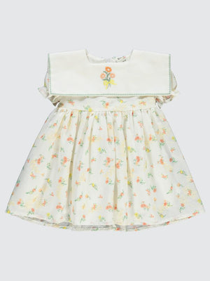 Civil Baby Çiçek Baskıılı 6-18 Ay Elbise - Ekru