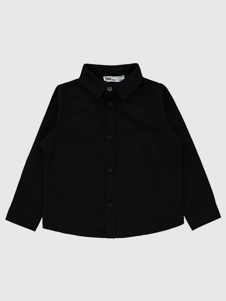 Civil Boys Yelken Nakışlı 2-5 Yaş Gömlek - Siyah