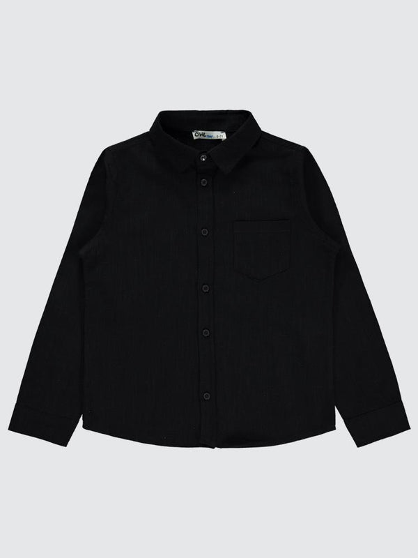 Civil Boys Yelken Nakışlı 6-9 Yaş Gömlek - Siyah
