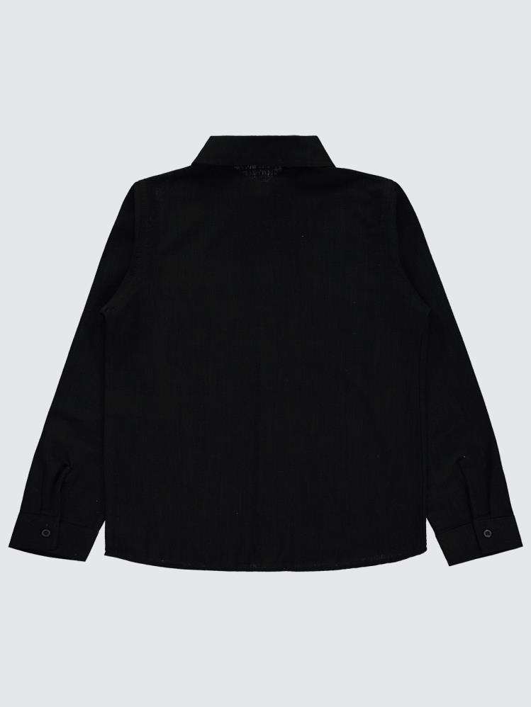 Civil Boys Yelken Nakışlı  10-13 Yaş Gömlek - Siyah