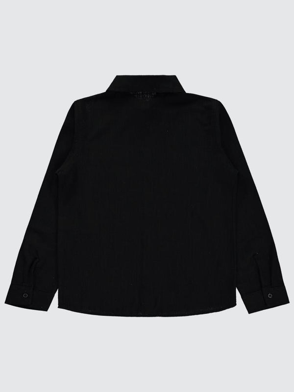Civil Boys Yelken Nakışlı  10-13 Yaş Gömlek - Siyah
