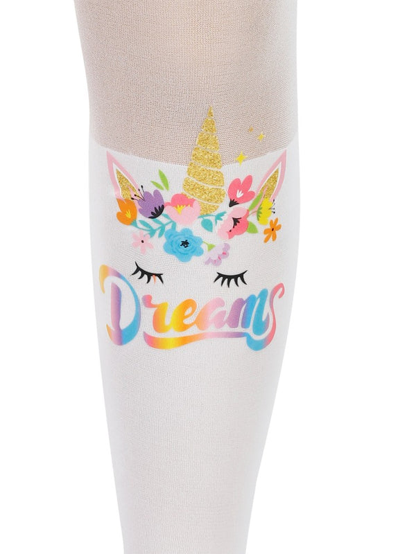 Civil Girls Trendy Unicorn 40/20 Denye 2-12 Yaş Mus Külotlu Çorap - Beyaz