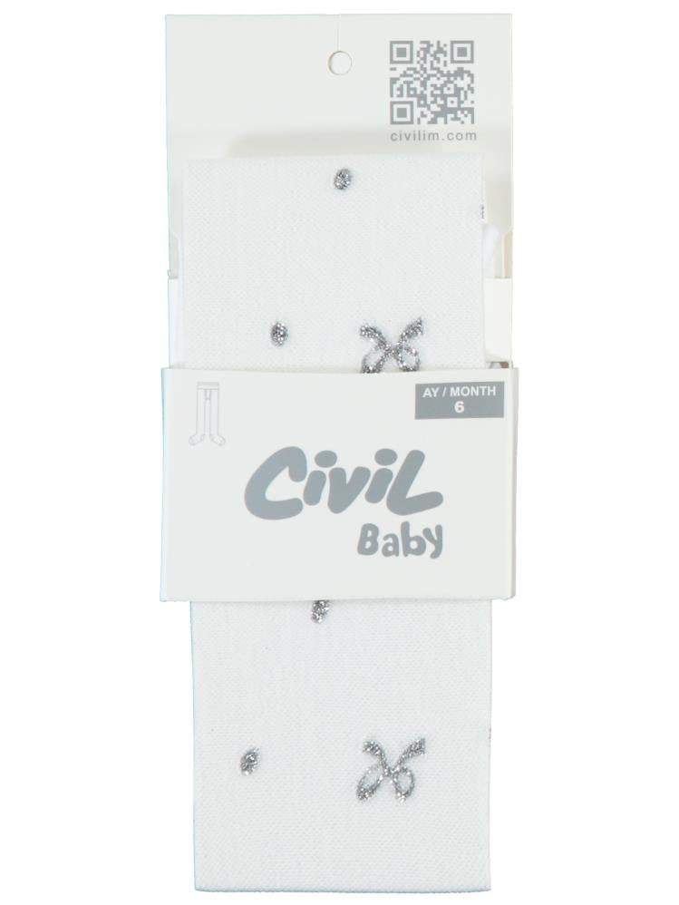 Civil Baby Kız Bebek 30 Denye Mus Külotlu Çorap 6-18 Ay - Beyaz
