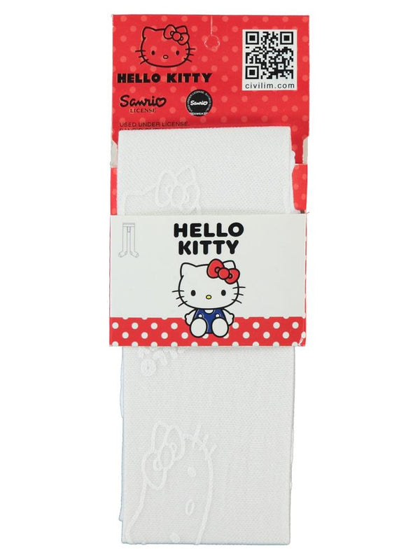 Civil Baby File Hello Kitty Desenli 30 Denye 6-18 Ay Bebek Kız Mus Külotlu Çorap - Beyaz