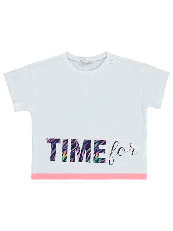 Civil Girls Time For Action 10-13 Yaş Tişört - Beyaz