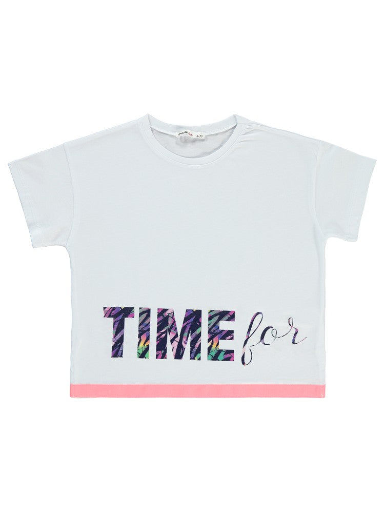 Civil Girls Time For Action 10-13 Yaş Tişört - Beyaz
