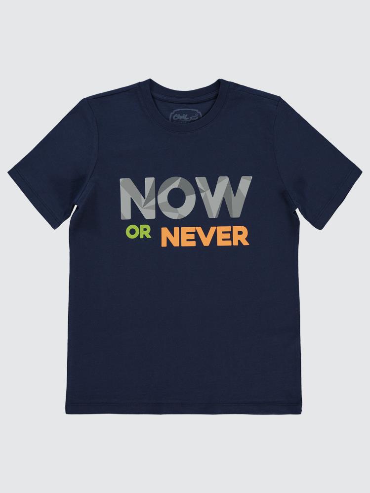Civil Boys Now Or Never Baskılı 10-13 Yaş Tişört - Lacivert