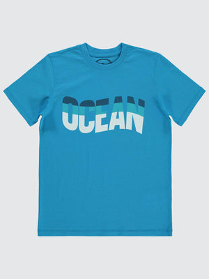 Civil Boys Ocean Baskılı 10-13 Yaş Tişört - Mavi