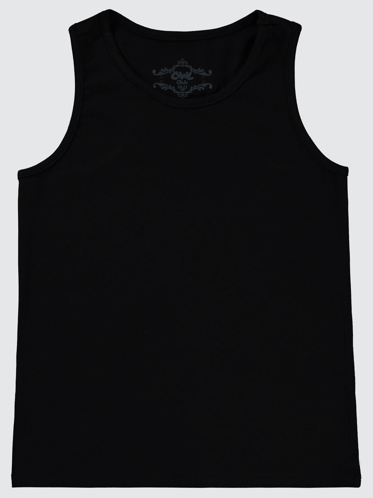 Civil Girls Tüllü Çizgili 10-13 Yaş Tişört - Siyah