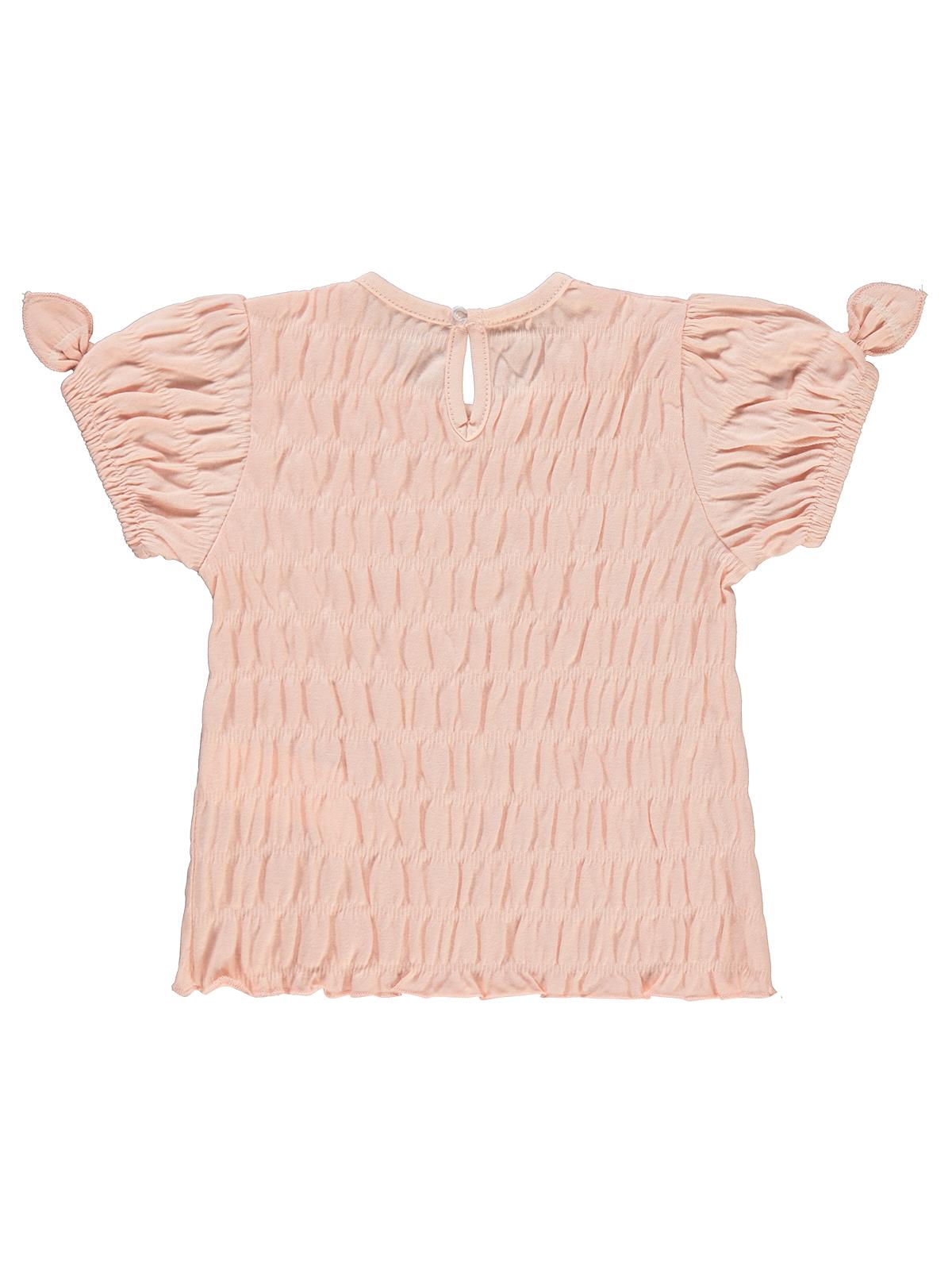 Civil Baby Düz Fiyonklu 6-18 Ay Tişört - Pudra