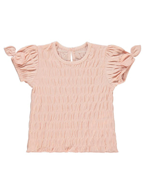 Civil Baby Düz Fiyonklu 6-18 Ay Tişört - Pudra