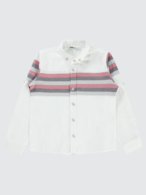 Civil Boys Çizgili 10-13 Yaş Gömlek - Kırmızı