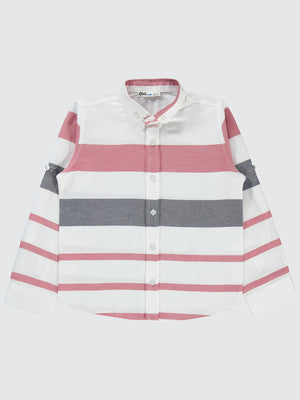 Civil Boys Çizgili 6-9 Yaş Gömlek - Kırmızı