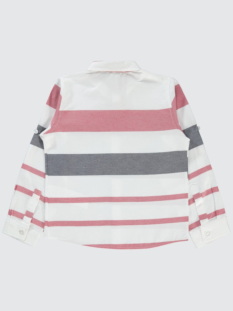 Civil Boys Çizgili 6-9 Yaş Gömlek - Kırmızı