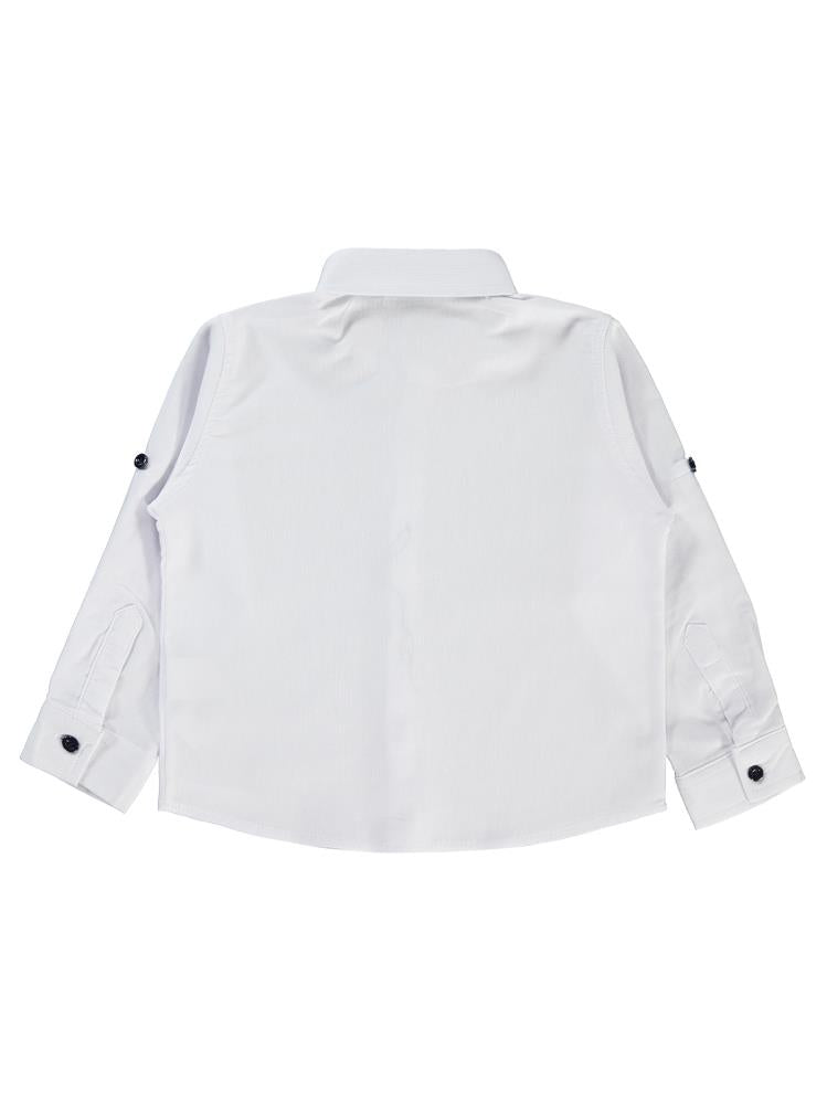 Civil Boys Gözlük Nakışlı 2-5 Yaş Gömlek - Beyaz