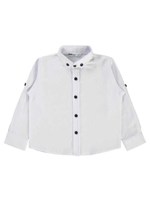 Civil Boys Gözlük Nakışlı 2-5 Yaş Gömlek - Beyaz