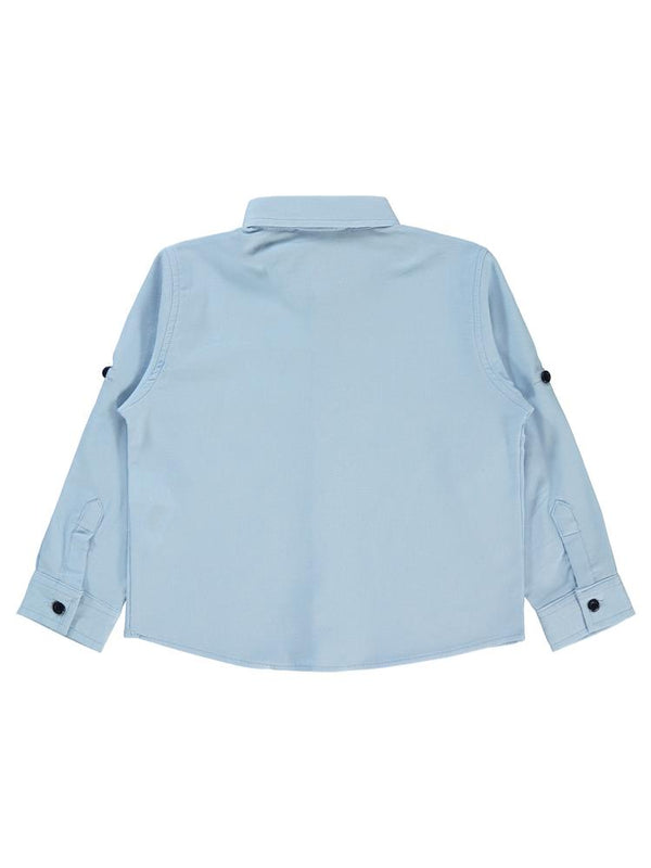 Civil Boys Gözlük Nakışlı 2-5 Yaş Gömlek - Mavi