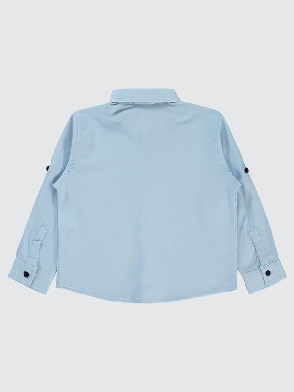Civil Boys Gözlük Nakışlı 2-5 Yaş Gömlek - Mavi