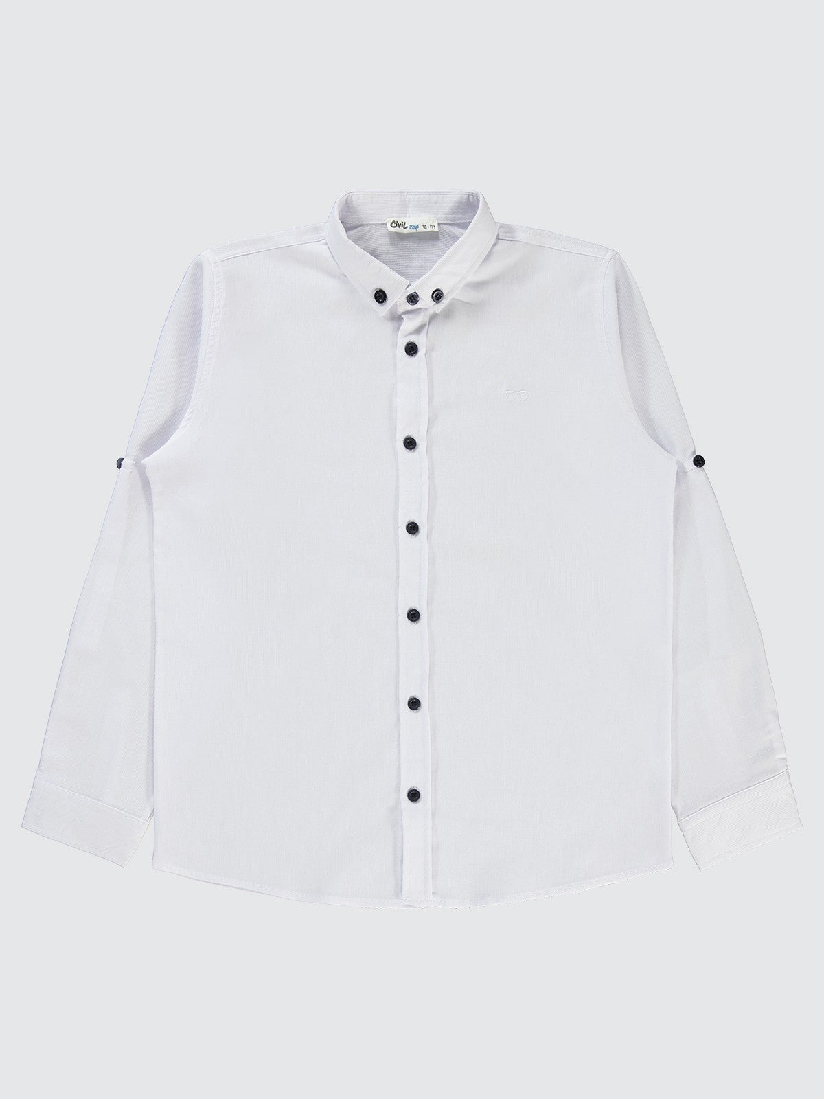 Civil Boys Gözlük Nakışlı 10-13 Yaş Gömlek - Beyaz