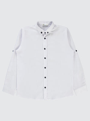 Civil Boys Gözlük Nakışlı 10-13 Yaş Gömlek - Beyaz