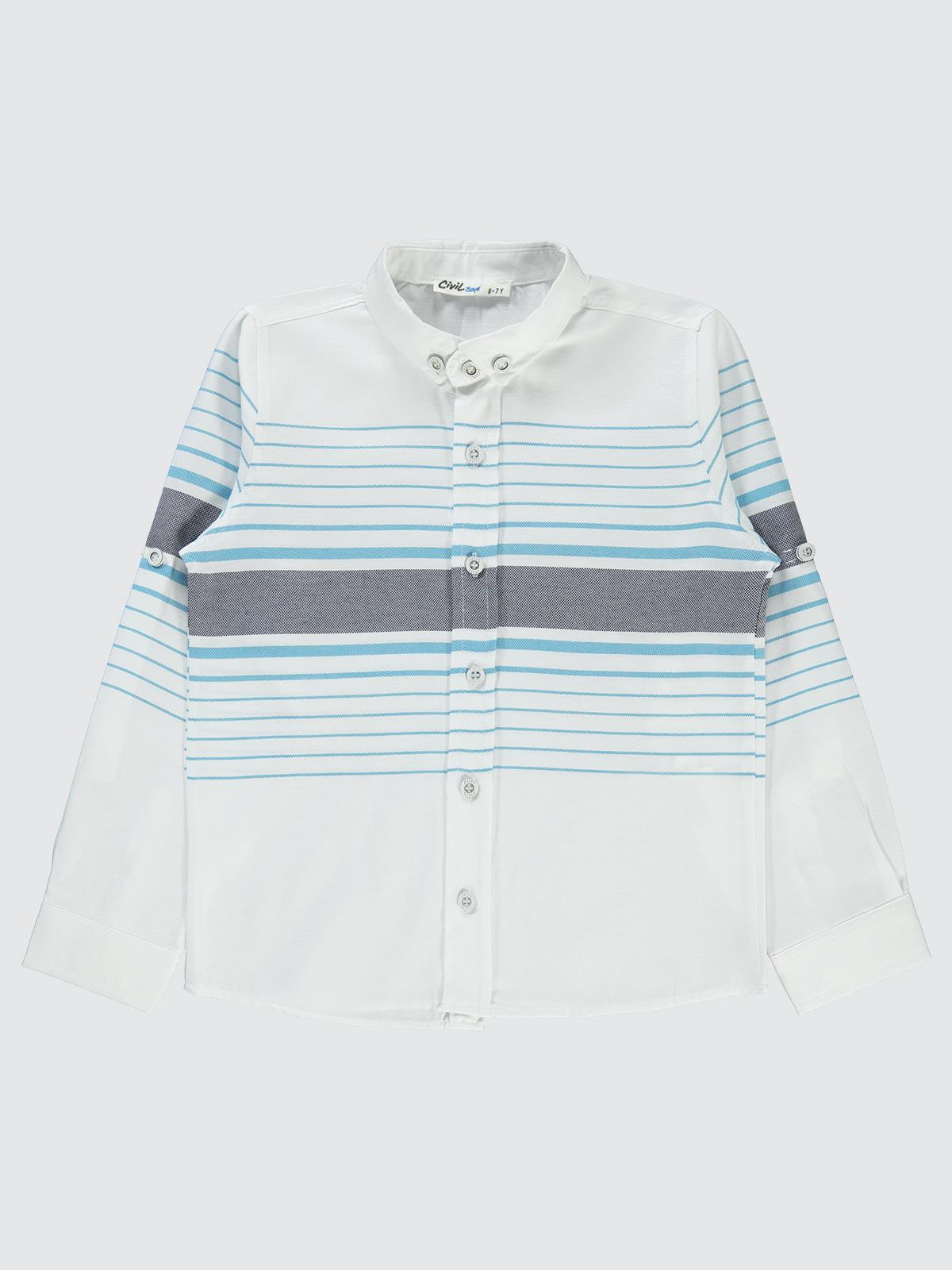 Civil Boys Çizgili 6-9 Yaş Gömlek - Gri