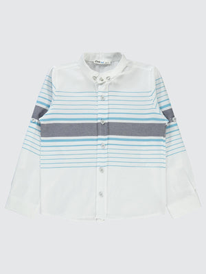 Civil Boys Çizgili 6-9 Yaş Gömlek - Gri