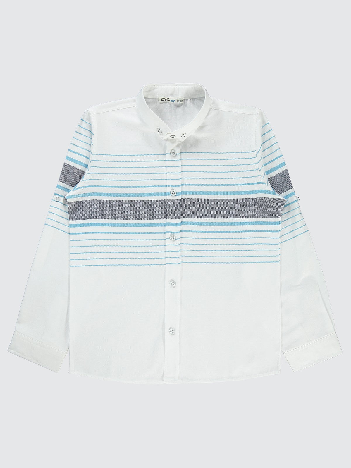 Civil Boys Çizgili 10-13 Yaş Gömlek - Gri