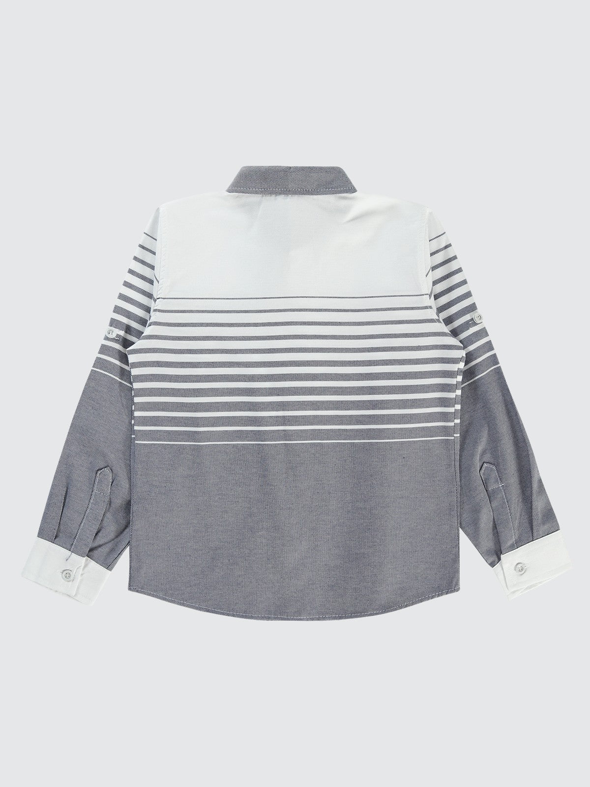 Civil Boys Çizgili Gözlük Nakışlı 6-9 Yaş Gömlek - Gri