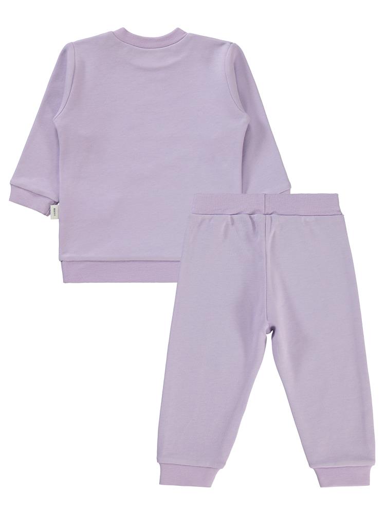 Civil Baby Little Girl Baskılı 6-18 Ay Takım - Lila