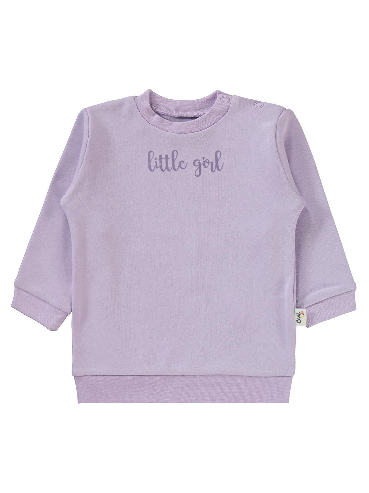 Civil Baby Little Girl Baskılı 6-18 Ay Takım - Lila